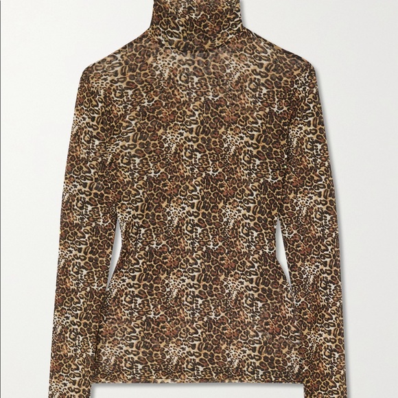 Laney leopard-print stretch-mesh turtleneck top - Picture 2 of 12